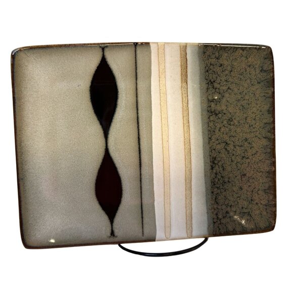 Sango Prelude Black 4508 Rectangular Salad Dessert Plates Set-3 7"x9" *Retired* - Picture 2 of 9